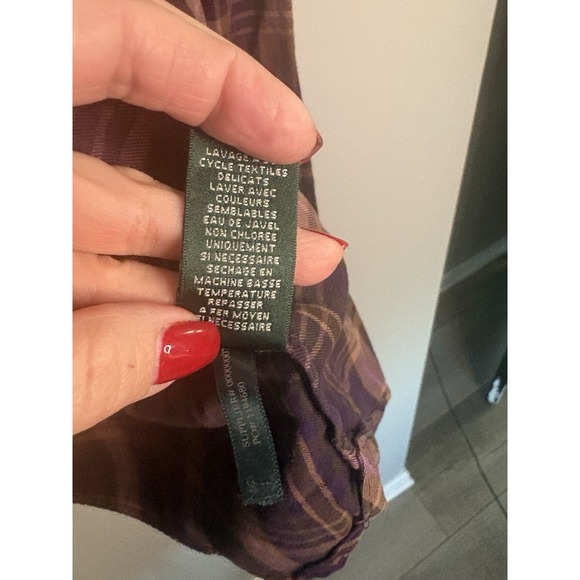 VTG Ralph Lauren LS Plaid Purple Button Up Large - Picture 5 of 6